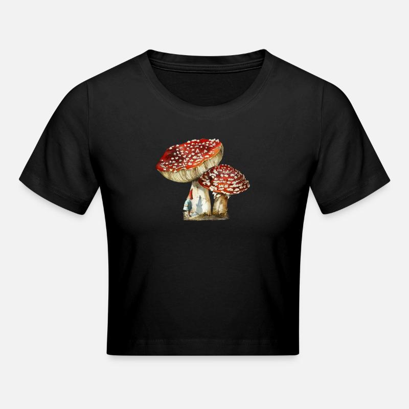 gnome - Cropped T-Shirt - black