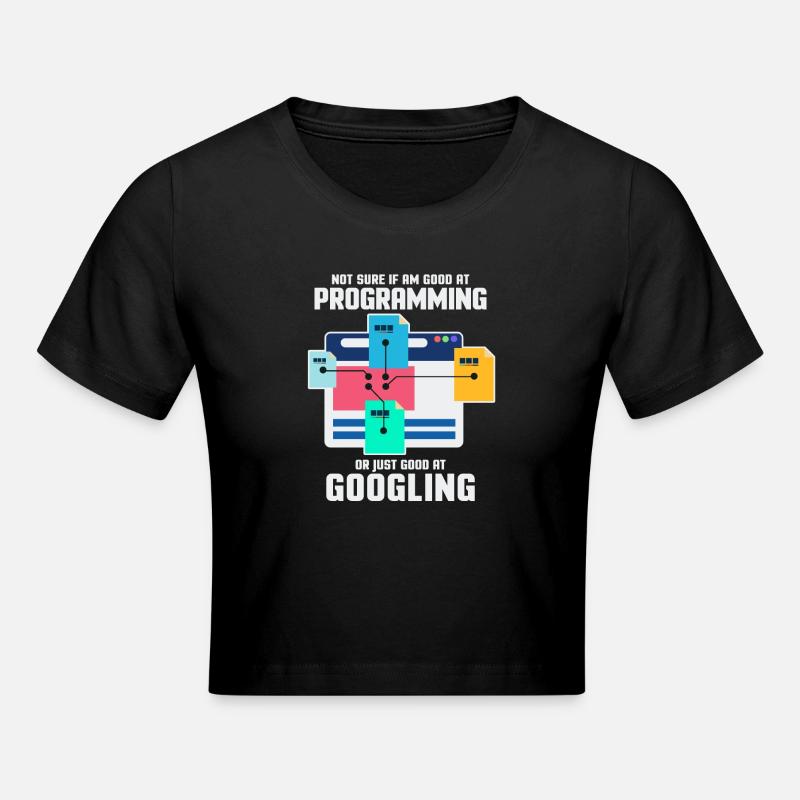 Programmierer Programmieren IT Computer Geschenk - Frauen Cropped T-Shirt - Schwarz