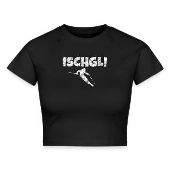 Ischgl skieur (blanc) après-ski neige hiver - Crop top - noir - Devant - Marisol (170cm)