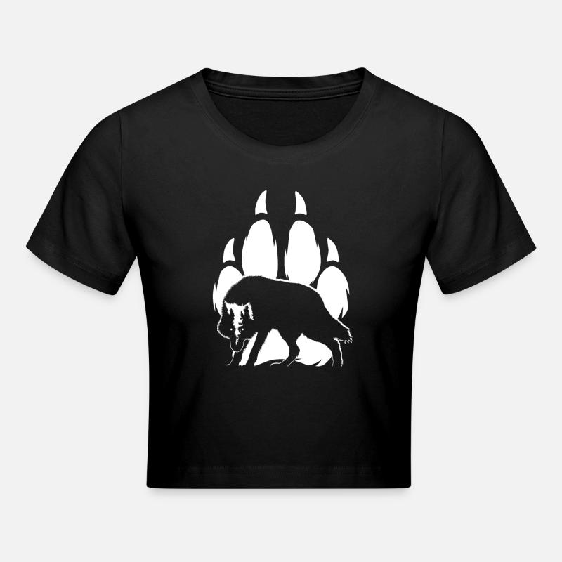 Silhouette et patte de loup - Crop top - noir