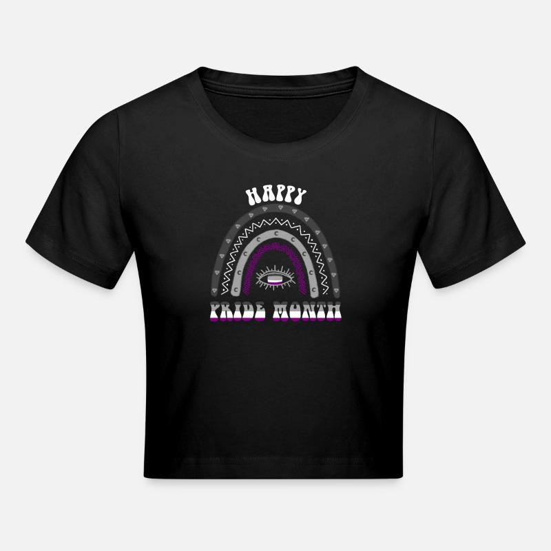 Boho Rainbow Happy Pride Mois Asexué - Crop top - noir