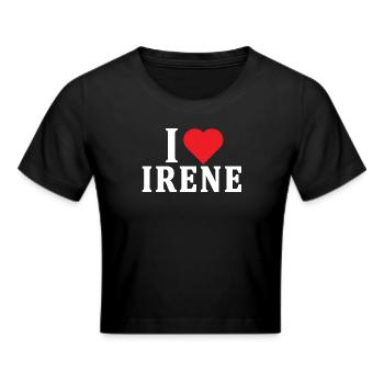 T-Shirt Ich liebe Irene T-Shirt Geschenkidee - Frauen Cropped T-Shirt - Schwarz - Vorne - Marisol (170cm)