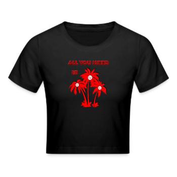 Vivid Valentine's Day Palm Tree Illustration - Cropped T-Shirt - black - Front - Marisol (170cm)