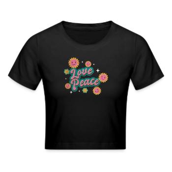 Love peace - Cropped T-Shirt - black - Front - Marisol (170cm)