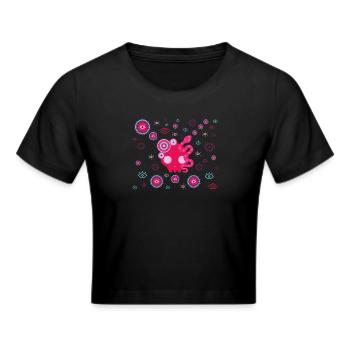 Pink Tentacle Eyes - Cropped T-Shirt - black - Front - Marisol (170cm)