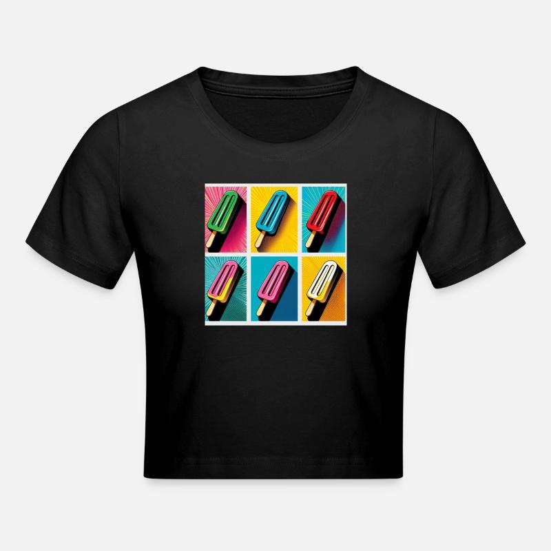 Glace sur le Style Popsicle Pop Art II - Crop top - noir