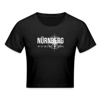 Koordinaten Nürnberg - Frauen Cropped T-Shirt - Schwarz - Vorne - Marisol (170cm)