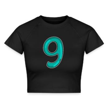 9 - Frauen Cropped T-Shirt - Schwarz - Vorne - Marisol (170cm)