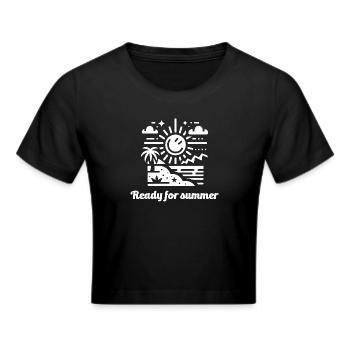 ready for summer, summer, sun, sunshine - Cropped T-Shirt - black - Front - Marisol (170cm)