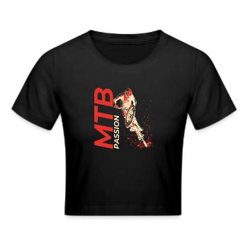 Mountainbike Passion - Frauen Cropped T-Shirt - Schwarz - Vorne - Marisol (170cm)