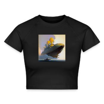 Ship 03 - Cropped T-Shirt - black - Front - Marisol (170cm)