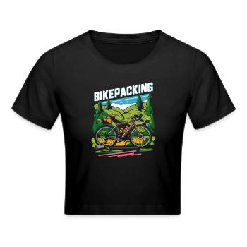 Bikepacking Avontuur Scène - Cropped T-Shirt - zwart - Voor - Marisol (170cm)