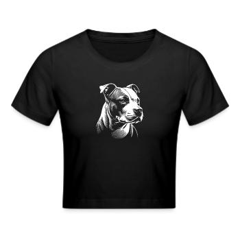 Tête de Staffordshire bull terrier, staffy, staff - Crop top - noir - Devant - Marisol (170cm)