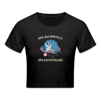 Katzen Katzenhaare Katzenliebhaber - Frauen Cropped T-Shirt - Schwarz - Vorne - Marisol (170cm)
