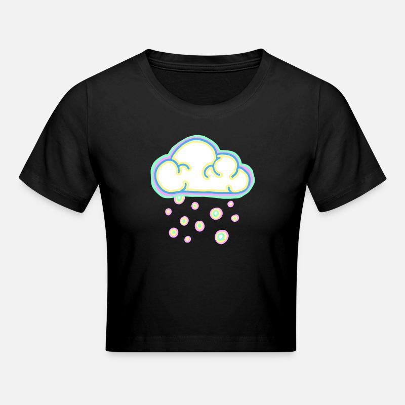 nuage pastel et neige - Crop top - noir