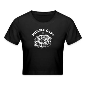 muscle cars moteur v8 cylindre bog block symbole - Crop top - noir - Devant - Marisol (170cm)
