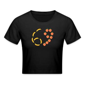 Motif de fruits bananes et pêches - Crop top - noir - Devant - Marisol (170cm)
