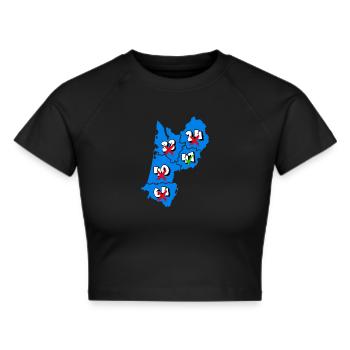 Aquitaine Region - Cropped T-Shirt - black - Front - Marisol (170cm)