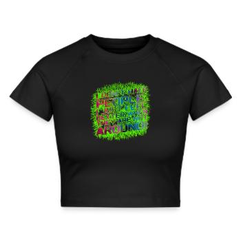 I dont hate people - Frauen Cropped T-Shirt - Schwarz - Vorne - Marisol (170cm)