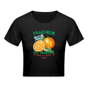 Fraicheur du marché - Frauen Cropped T-Shirt - Schwarz - Vorne - Marisol (170cm)