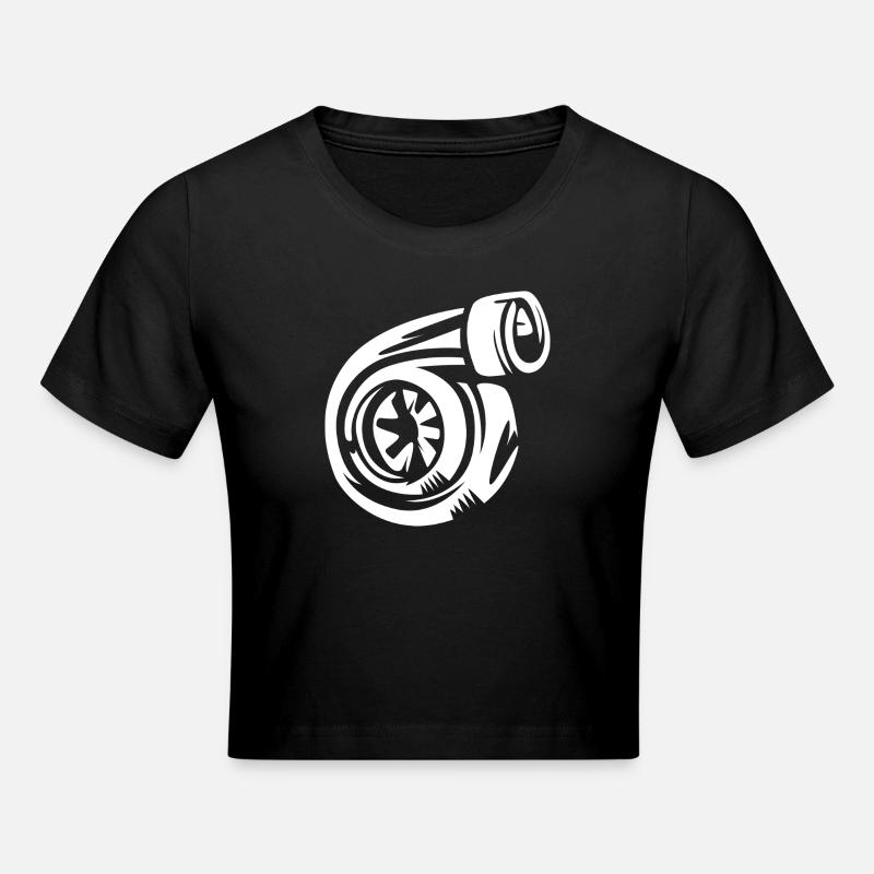 Boost Cartoon - Icône de tuner de voiture et de course - Crop top - noir