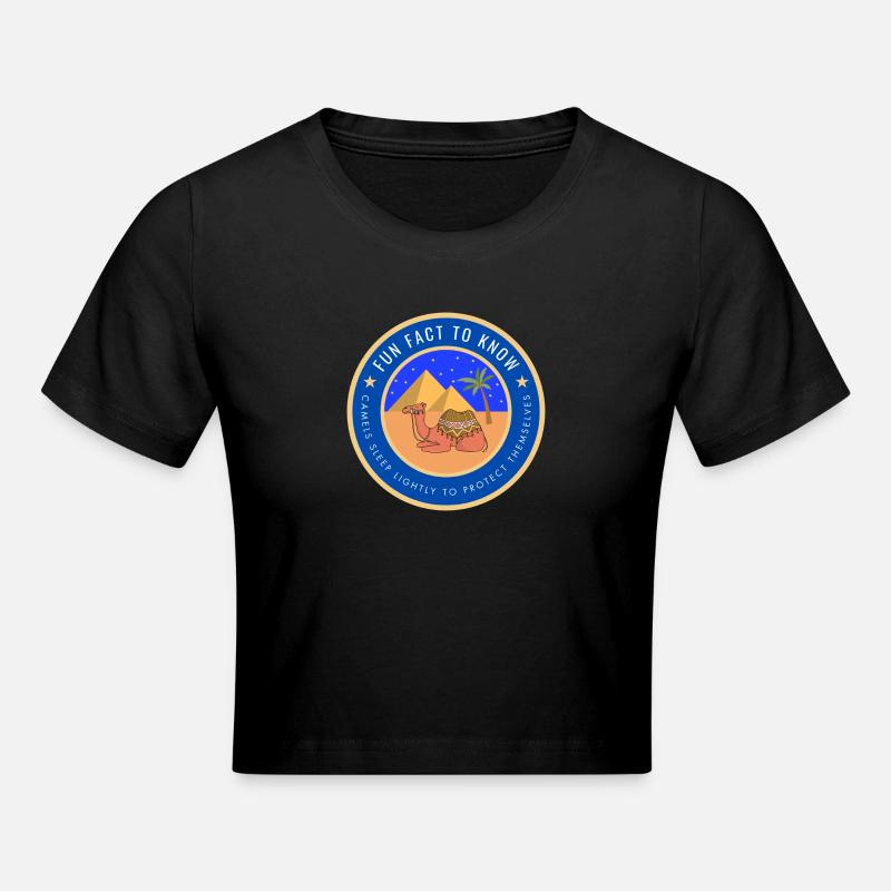 Desert Camel Fact - Cropped T-Shirt - black