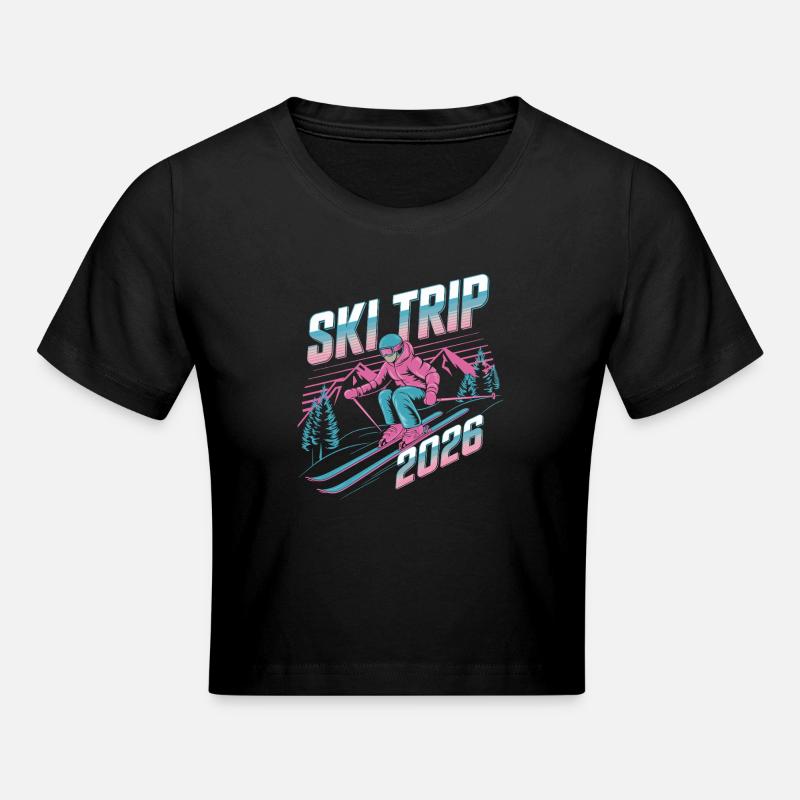 Ski Trip 2026 Illustration - Crop top - noir