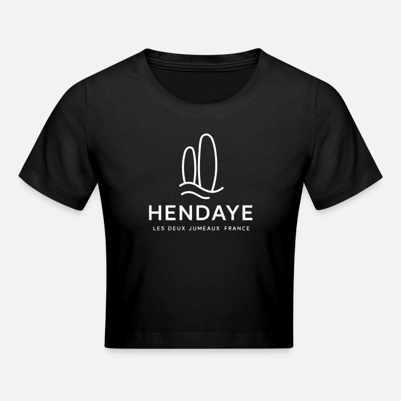 Motif Nature hendaye - Crop top - noir