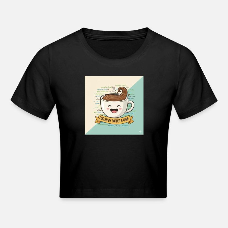 Tasse à café Happy et code - Crop top - noir
