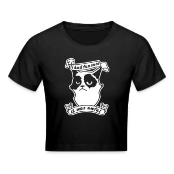 Mürrischer Kater – I Had Fun Once Katzenwitz - Crop top - noir - Devant - Marisol (170cm)