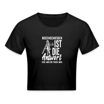 Ich gehe Bogenschießen - Frauen Cropped T-Shirt - Schwarz - Vorne - Marisol (170cm)