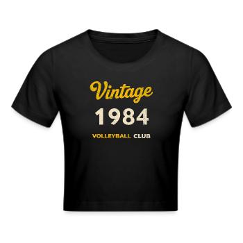 Millésime 1984 – Club de volley-ball Rétro Année de naissance - Crop top - noir - Devant - Marisol (170cm)