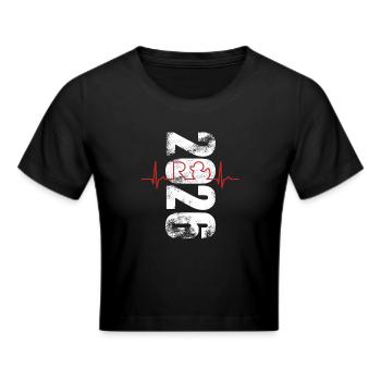 Rente 2026 - Ruhestand - Pension EKG Kurve - Frauen Cropped T-Shirt - Schwarz - Vorne - Marisol (170cm)
