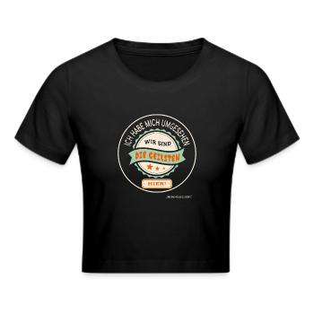 Nous sommes les plus chauds – Retro Team Design - Crop top - noir - Devant - Marisol (170cm)