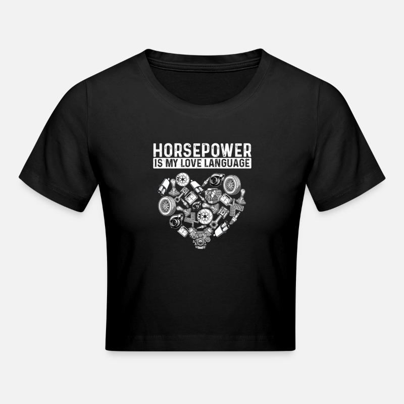 La puissance est mon langage d’amour Voiture de course - Crop top - noir