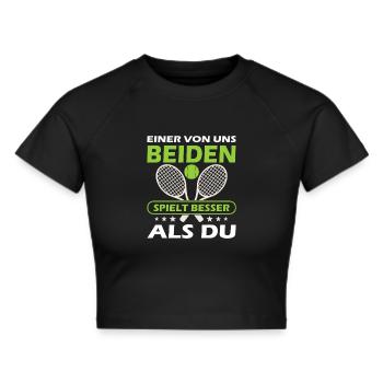 Joueur de tennis offre des tenues de paroles de tennis - Crop top - noir - Devant - Marisol (170cm)