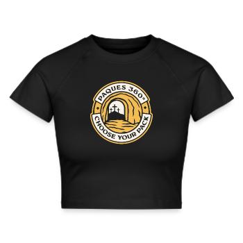 Easter360 - Frauen Cropped T-Shirt - Schwarz - Vorne - Marisol (170cm)