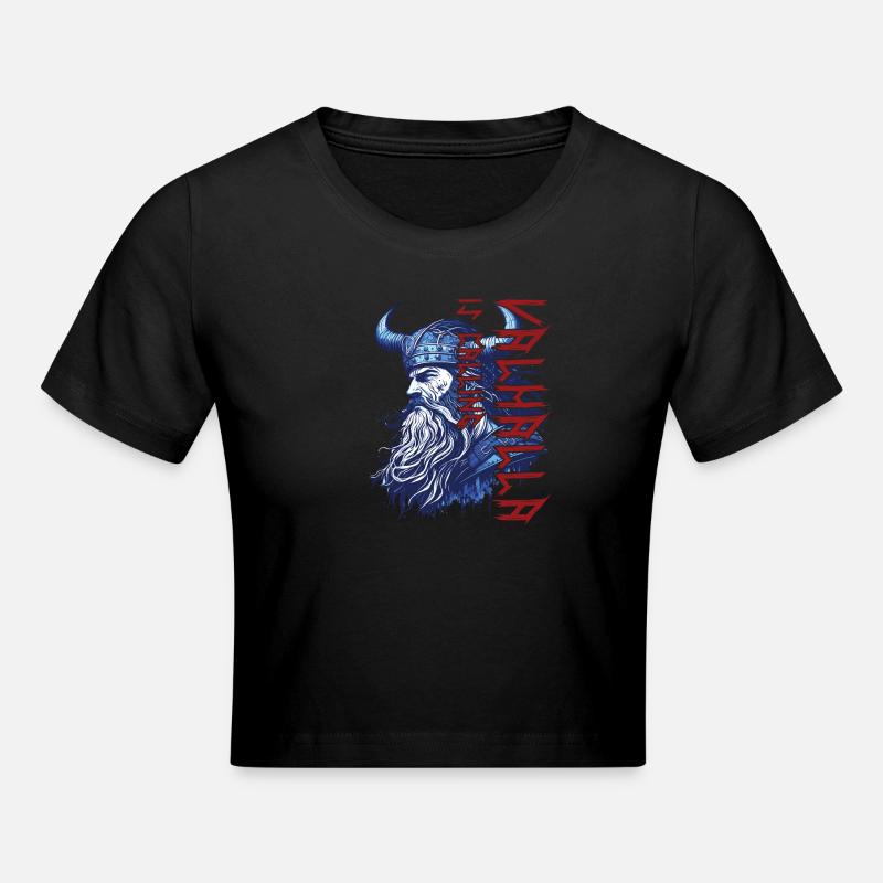 Le Valhalla viking appelle le vintage - Crop top - noir