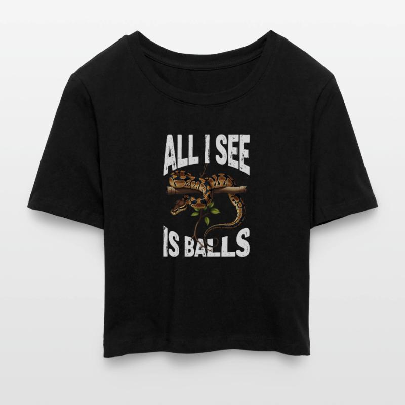 Kongepython Slanger Elsker Terrarium Python Cropped T-Shirt