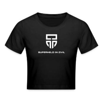 Superheld In Zivil Superhero Superhelden Kostüm - Frauen Cropped T-Shirt - Schwarz - Vorne - Marisol (170cm)