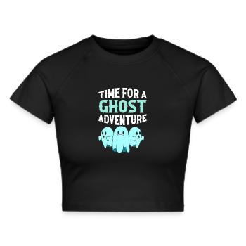 ghost witching hour ghosts paranormal - Cropped T-Shirt - black - Front - Marisol (170cm)