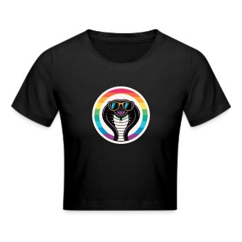 Cobra Royal arc-en-ciel lunettes rétro - Crop top - noir - Devant - Marisol (170cm)