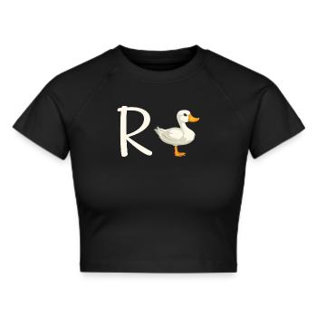 Pension with duck - Cropped T-Shirt - black - Front - Marisol (170cm)
