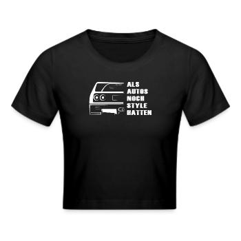 autos style f40 oldtimer Symbol sportscars Auto - Frauen Cropped T-Shirt - Schwarz - Vorne - Marisol (170cm)