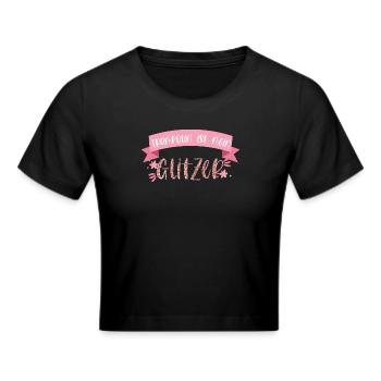 Trampolin ist mein Glitzer Springen Geschenk - Frauen Cropped T-Shirt - Schwarz - Vorne - Marisol (170cm)