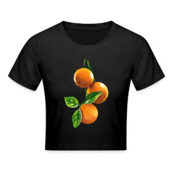 Oranges - Cropped T-Shirt - black - Front - Marisol (170cm)