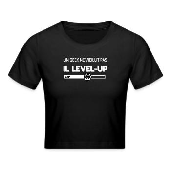 Un geek ne vieillit pas il levelup - Crop top - noir - Devant - Marisol (170cm)