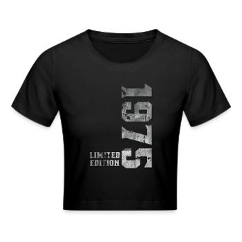 1975 Jahrgang Limited Edition - Frauen Cropped T-Shirt - Schwarz - Vorne - Marisol (170cm)