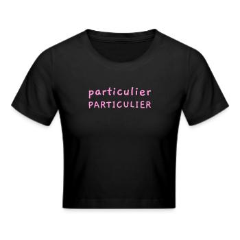 PRIVATES BESONDERE! - Frauen Cropped T-Shirt - Schwarz - Vorne - Marisol (170cm)