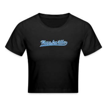Nashville Script mit Schwunglinie - Frauen Cropped T-Shirt - Schwarz - Vorne - Marisol (170cm)